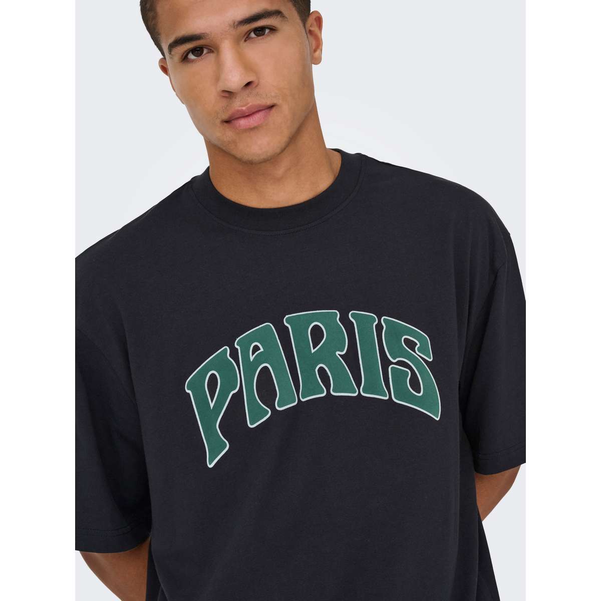 ONLY & SONS MEN΄S OVERSIZE FIT COTTON MALIK PARIS T-SHIRT 22036570 jet black